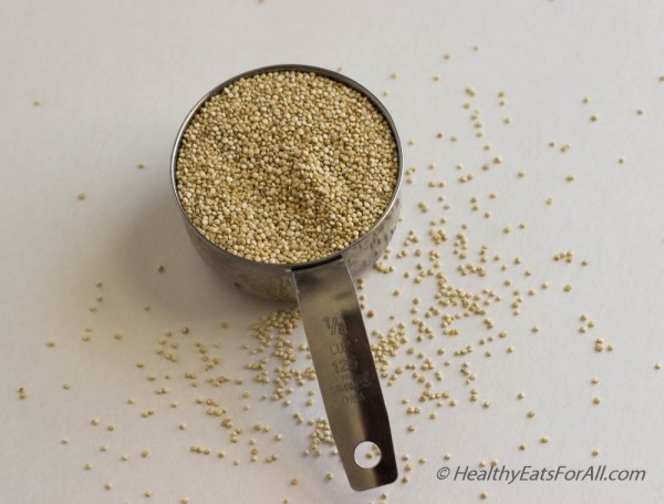 Quinoa in measuring cup