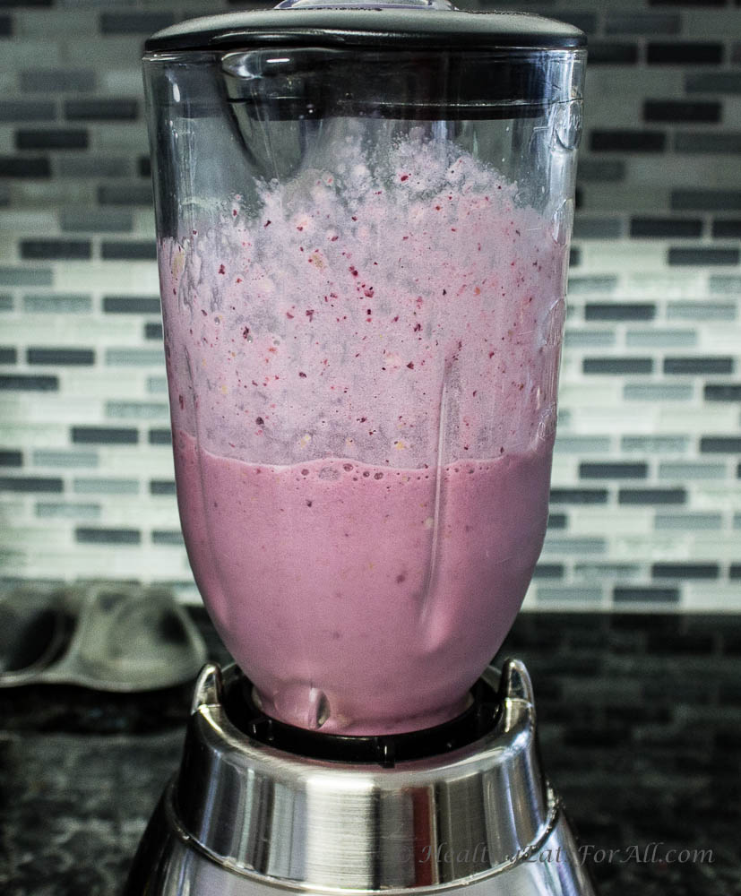 Mixed berry banana protein smoothie-3