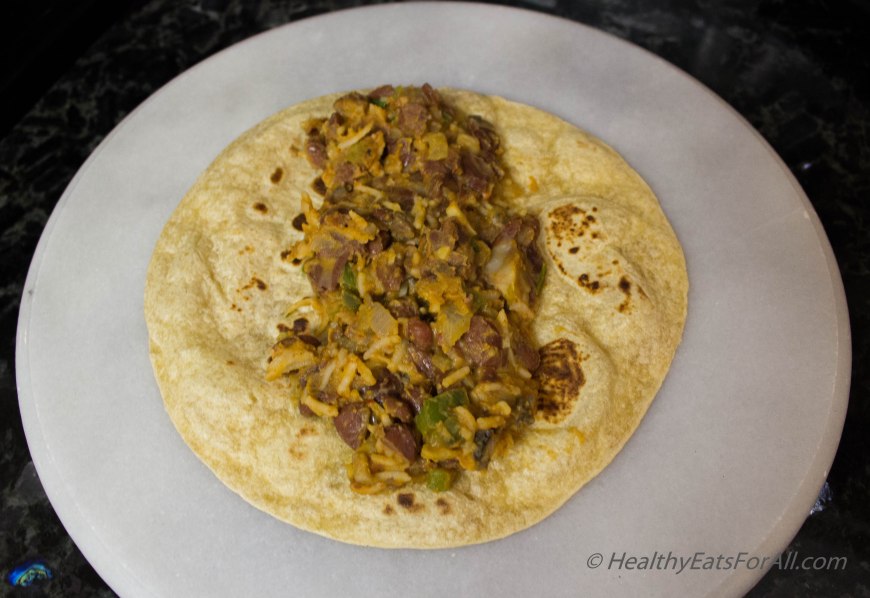 Bean Burrito Enchilada with Mexican Rice-15